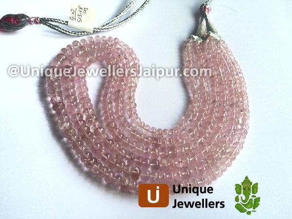 Good Quality Morganite Smooth Roundelle Beads